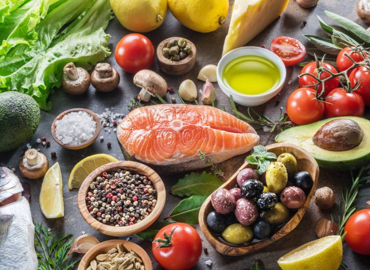 Variété d'aliments sains